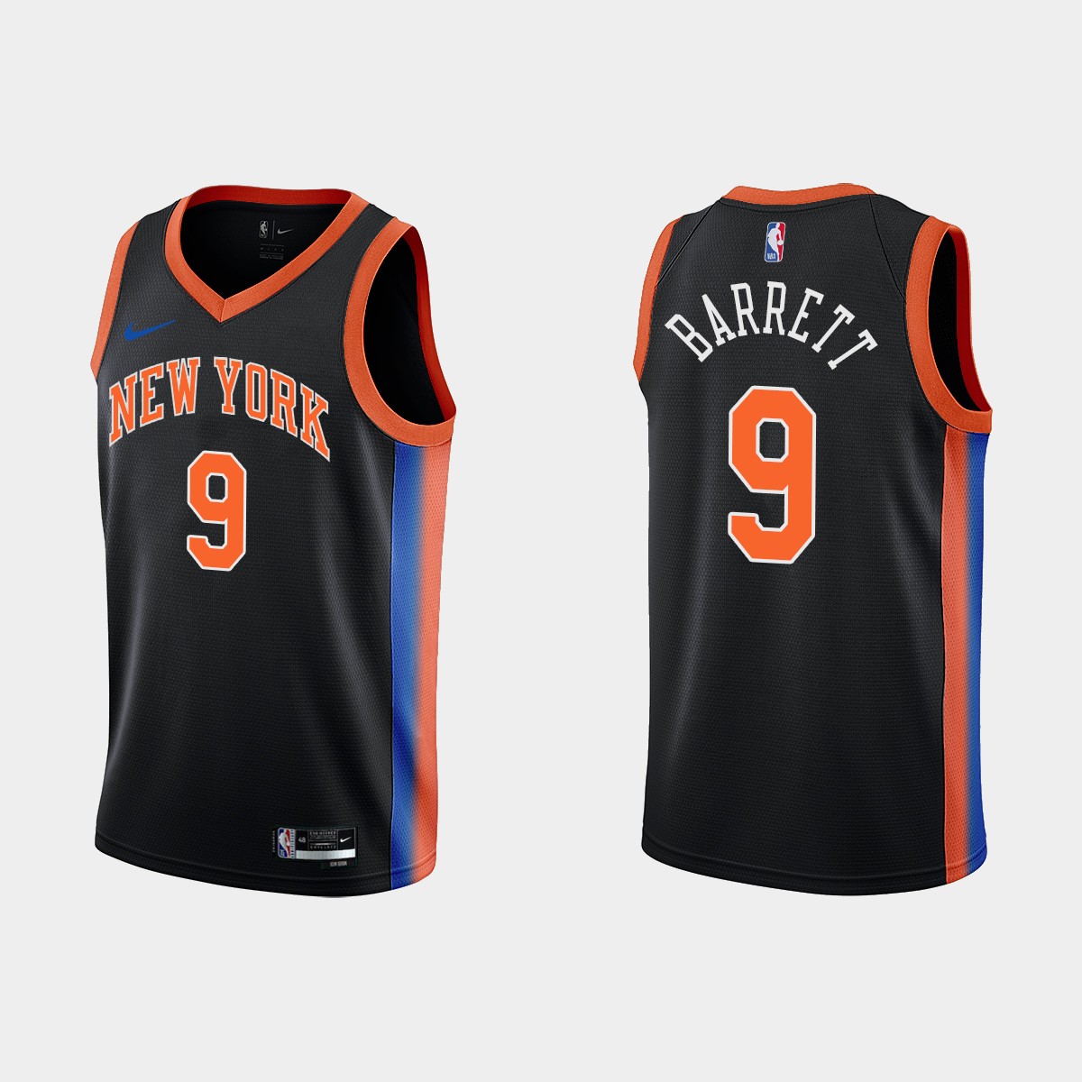 2022-23 New York Knicks No. 9 RJ Barrett City Edition Black Swingman Jersey