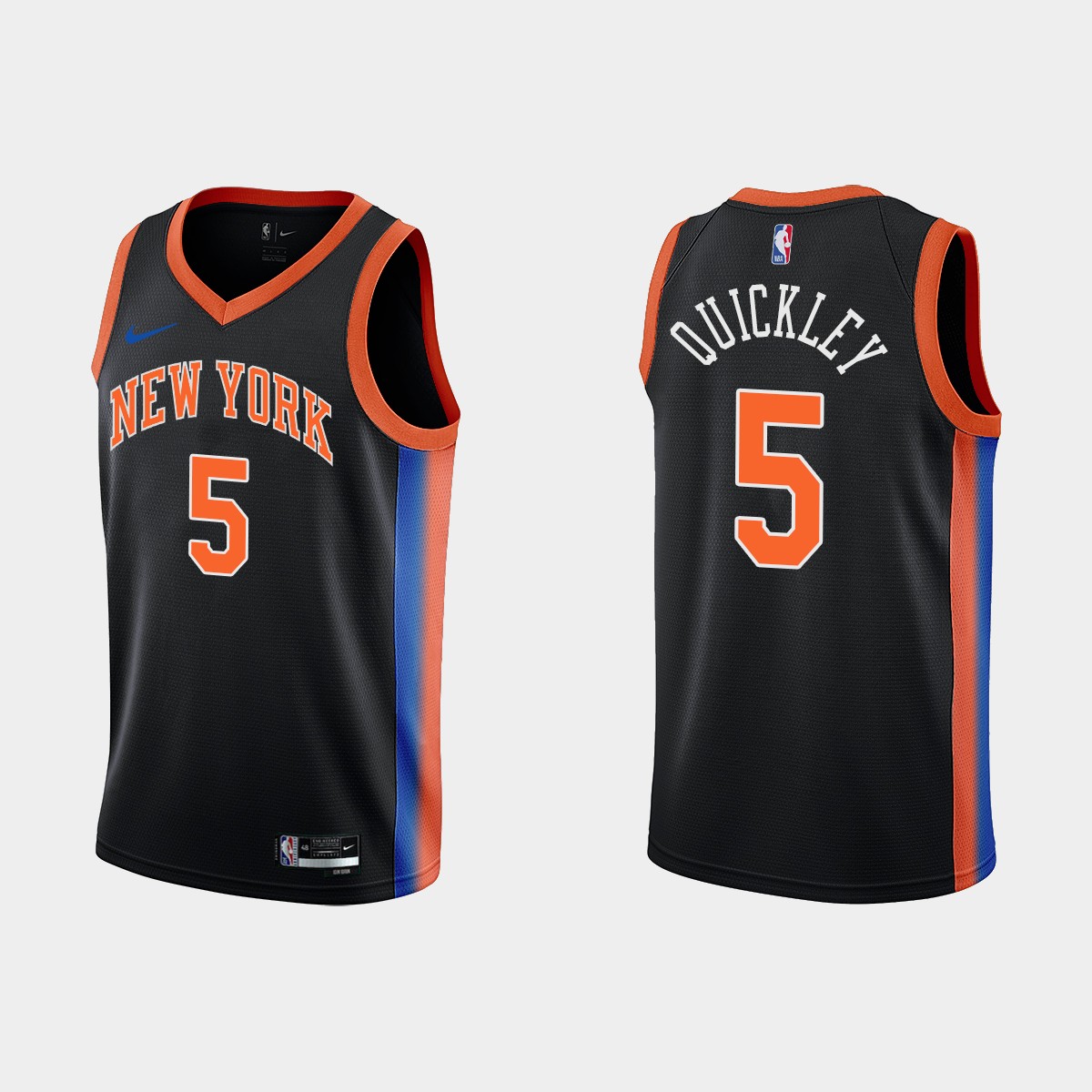 2022-23 New York Knicks No. 5 Immanuel Quickley City Edition Black Swingman Jersey