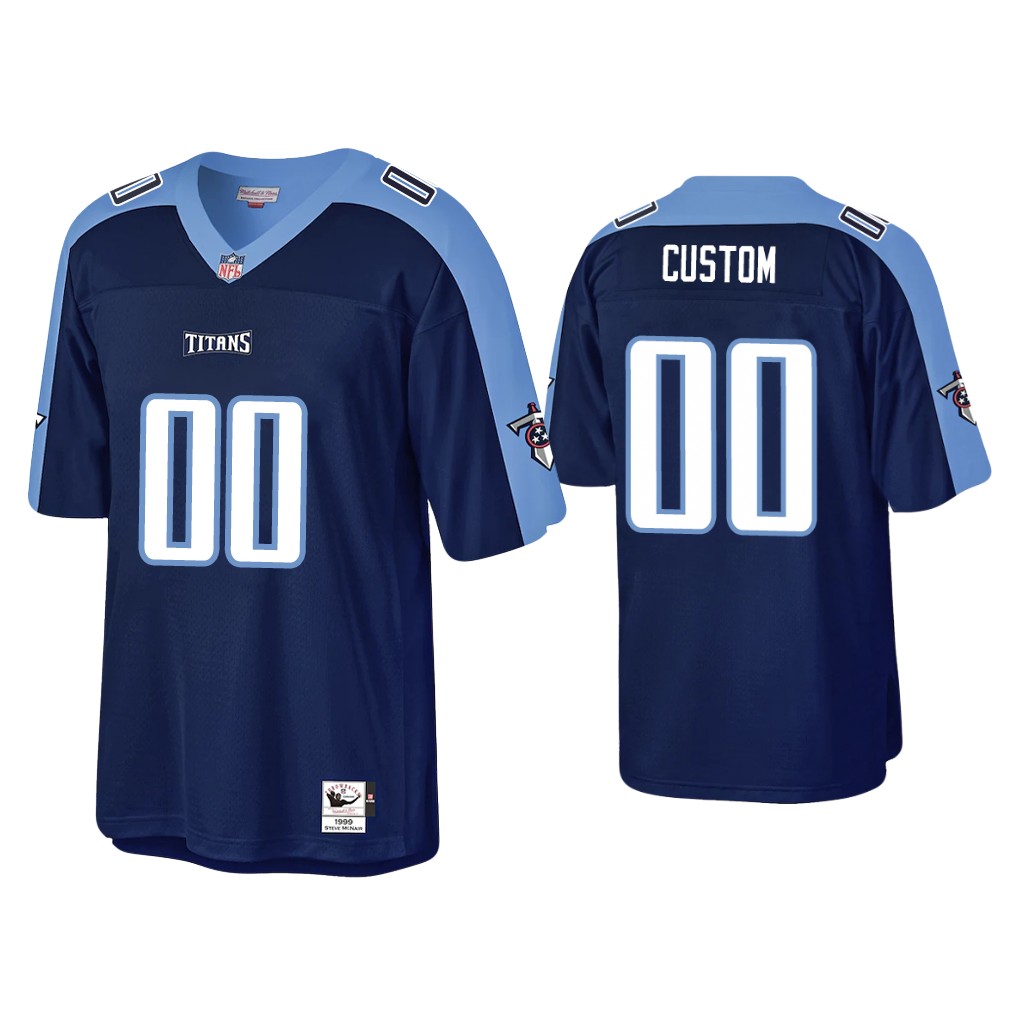 NFL Custom Tennessee Titans Navy 1999 Throwback Jersey