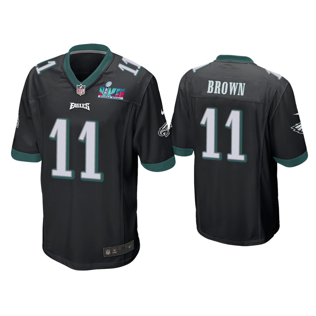 NFL A.J. Brown Philadelphia Eagles Super Bowl LVII Black Game Jersey