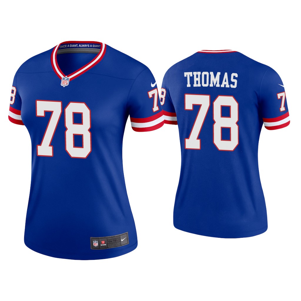 NFL Andrew Thomas New York Giants Royal Classic Legend Women Jersey