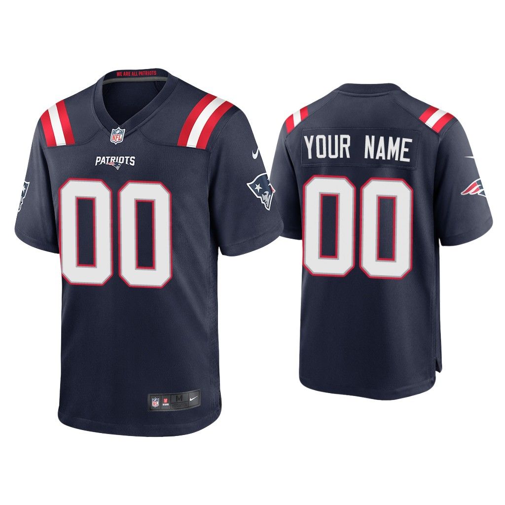 NFL 2020 Custom New England Patriots Navy Game Jersey