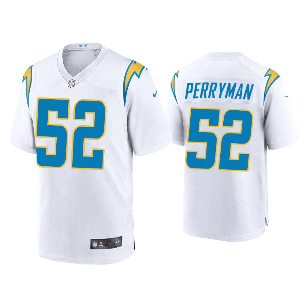 2020 Denzel Perryman Los Angeles Chargers White Game Jersey
