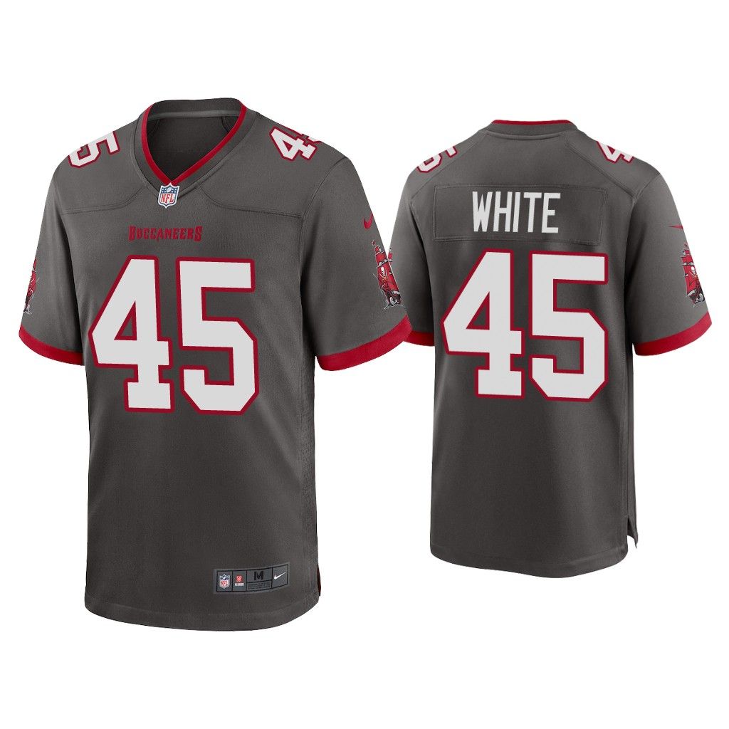 2020 Devin White Tampa Bay Buccaneers Pewter Game Jersey