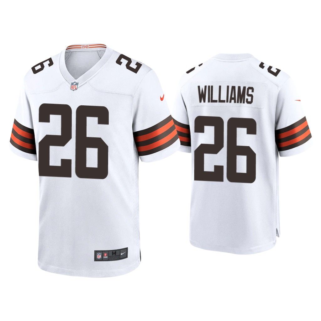 2020 Greedy Williams Cleveland Browns White Game Jersey