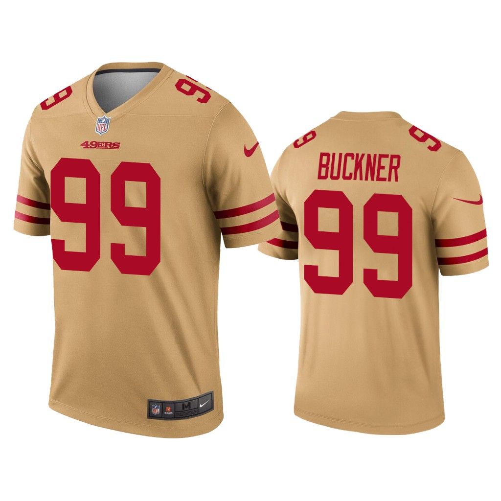 NFL Men Deforest Buckner San Francisco 49ers Gold Inverted Legend Jersey