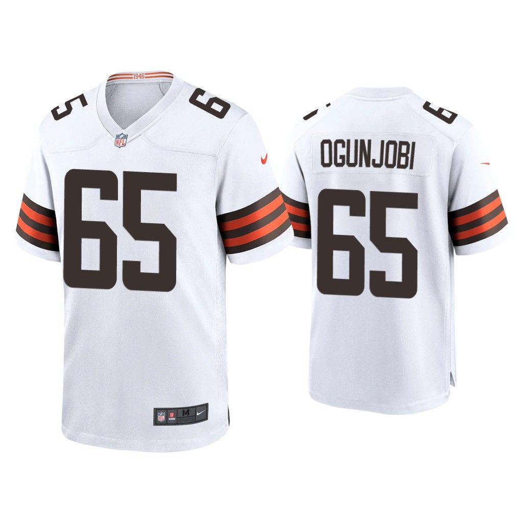 2020 Larry Ogunjobi Cleveland Browns White Game Jersey