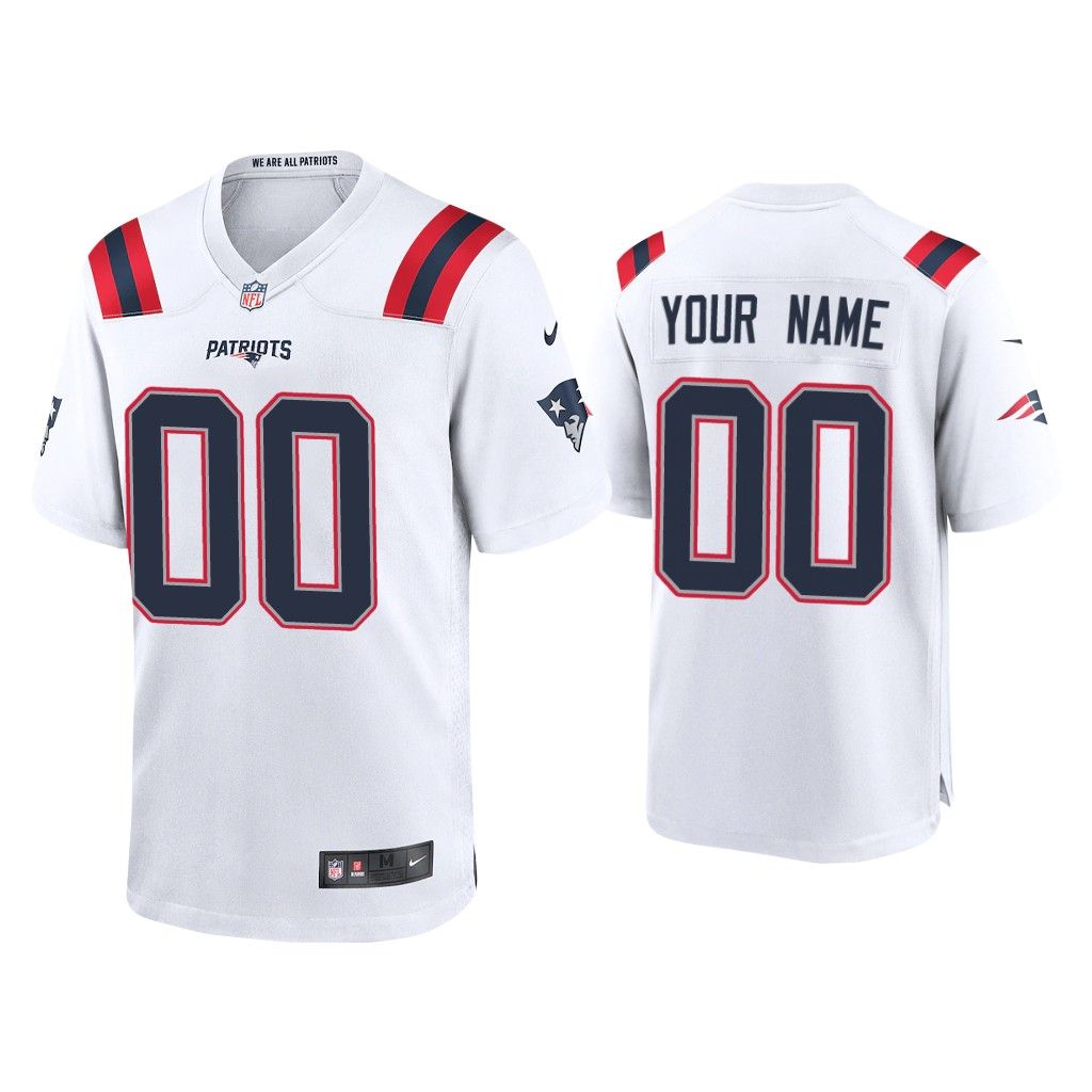 NFL 2020 Custom New England Patriots White Game Jersey