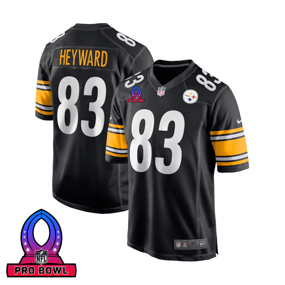 NFL Cameron Heyward 83 Pittsburgh Steelers 2025 Pro Bowl Patch Game Men Jersey – Black