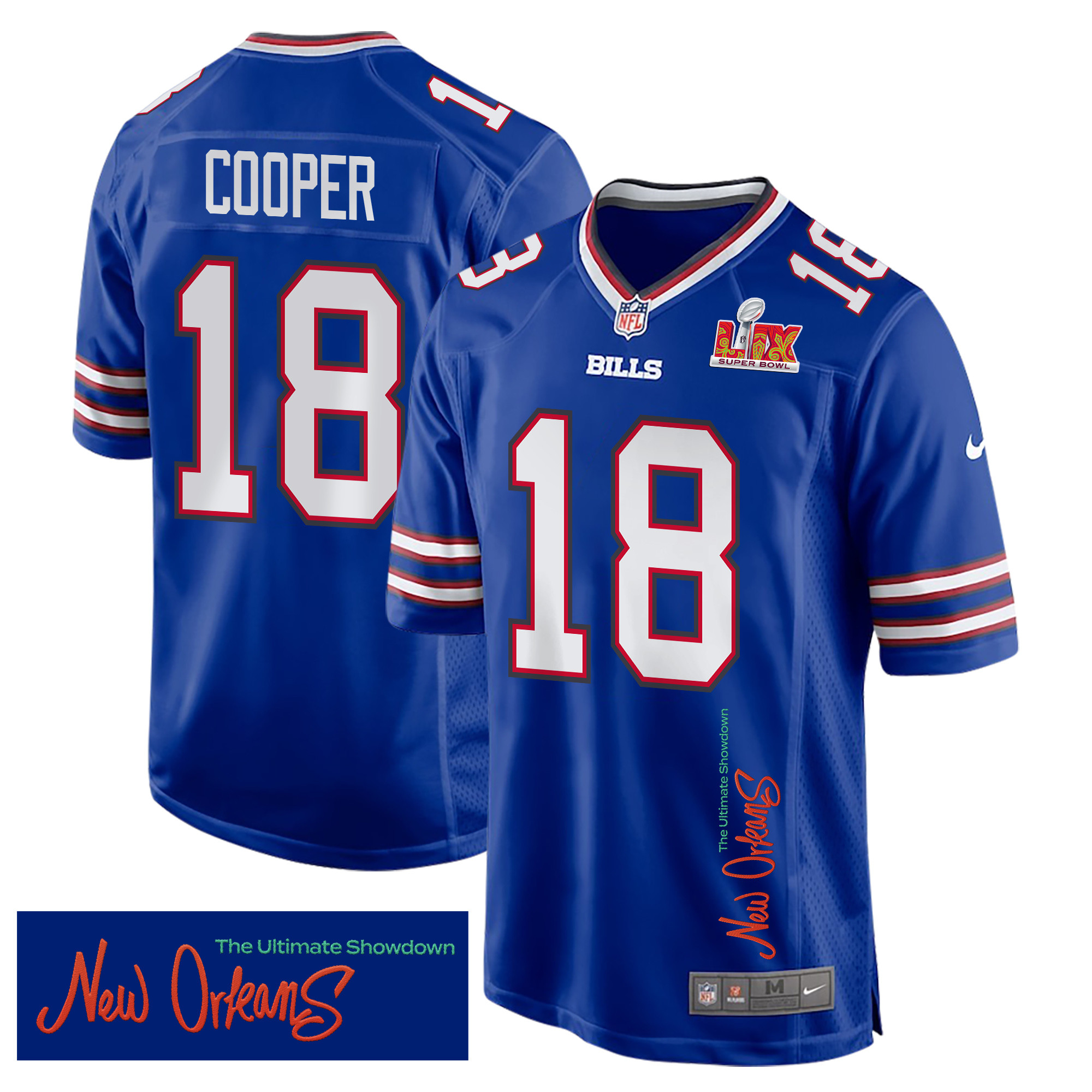 NFL Amari Cooper 18 Buffalo Bills Super Bowl LIX ‘New Orleans – The Ultimate Showdown’ Game Men Jersey – Royal