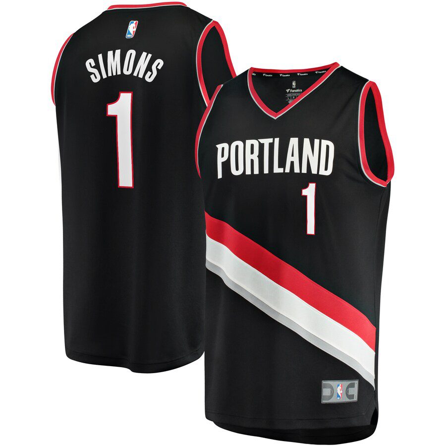 Anfernee Simons Portland Trail Blazers Youth Fast Break Player Jersey – Icon Edition – Black