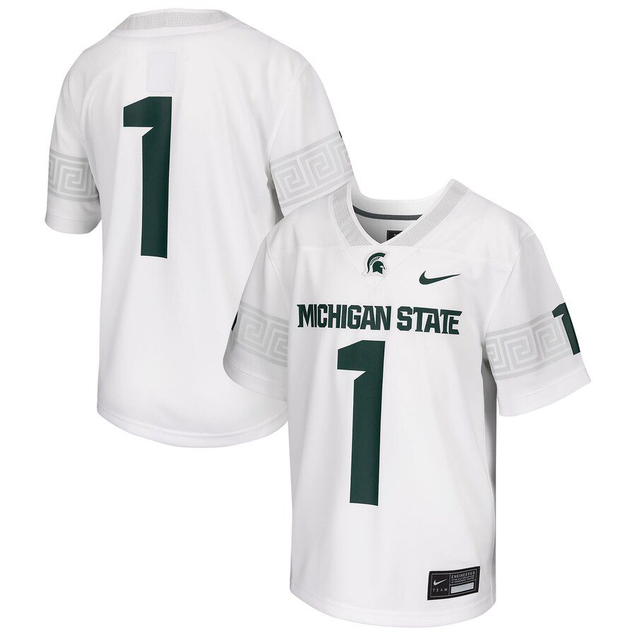 # Michigan State Spartans Youth Football Game Jersey – White