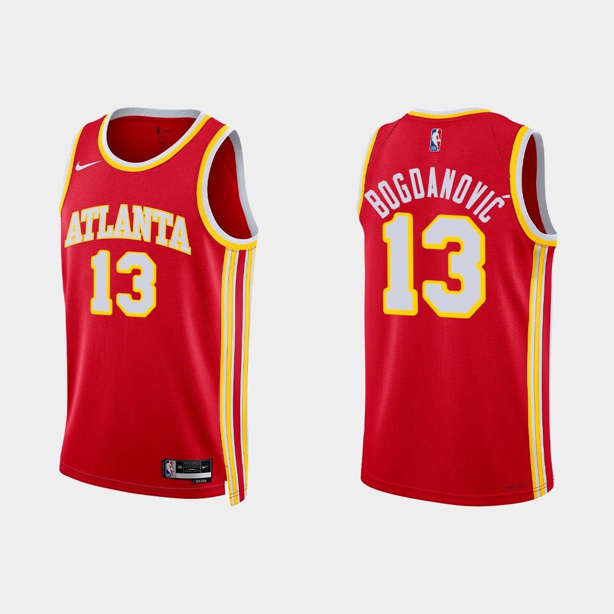 Atlanta Hawks #13 Bogdan Bogdanovic Icon Edition Red Jersey 2022-23