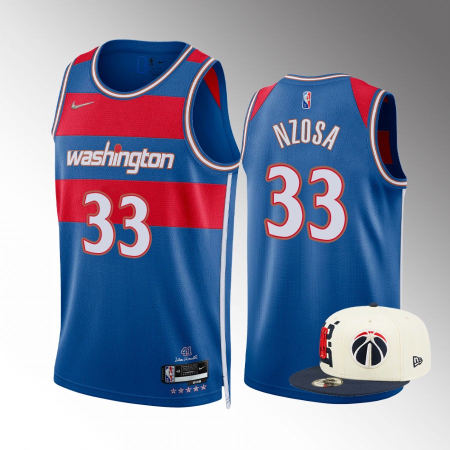 2022 NBA Draft Yannick Nzosa Washington Wizards Royal Jersey City Edition