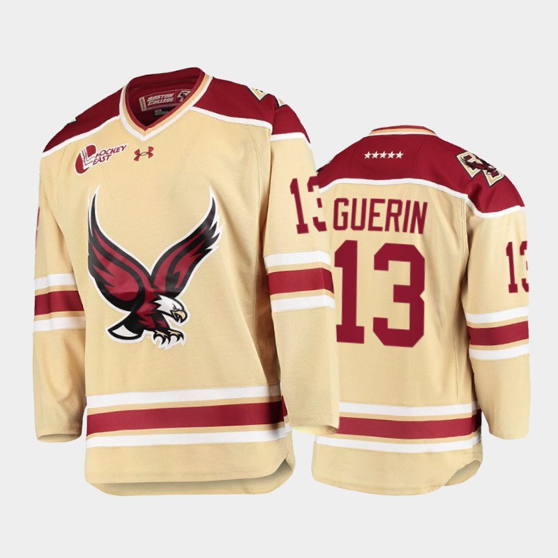 Men Bill Guerin #13 Boston College Eagles 2021-22 College Hockey Beige Jersey