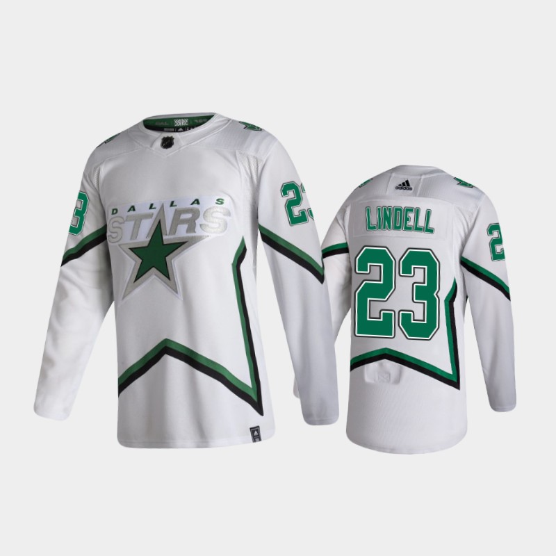 Men Dallas Stars Esa Lindell #23 Reverse Retro 2020-21 White Jersey