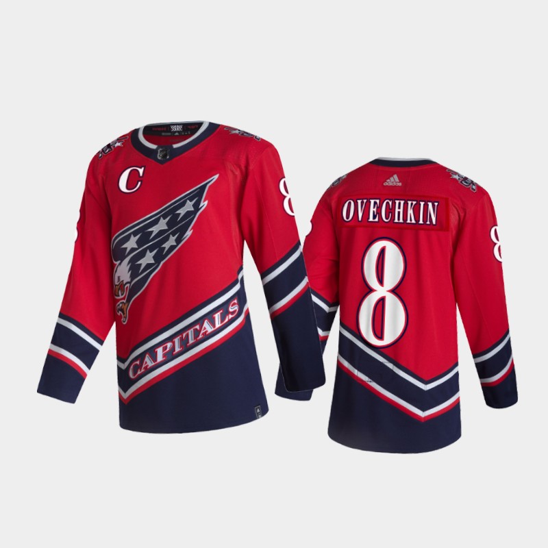 Men Washington Capitals Alexander Ovechkin #8 Reverse Retro 2020-21 Red Special Edition Pro Jersey