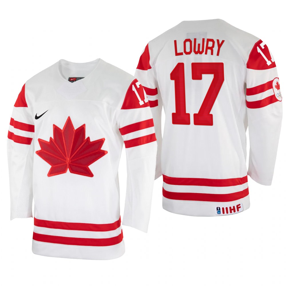 Men Adam Lowry Canada Hockey White Home Jersey 2022 IIHF World Championship