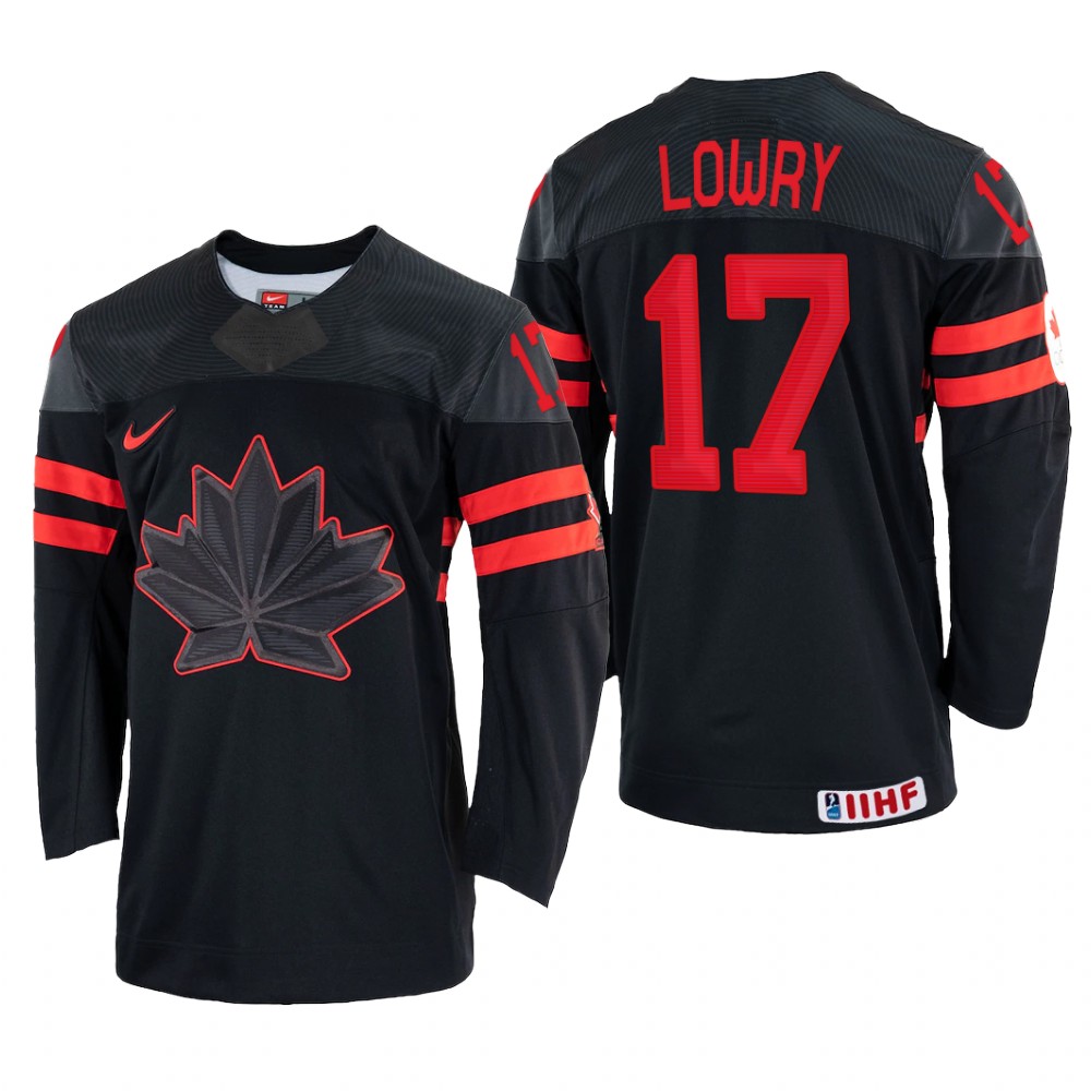 Men Adam Lowry Canada Hockey Black Replica Jersey 2022 IIHF World Championship