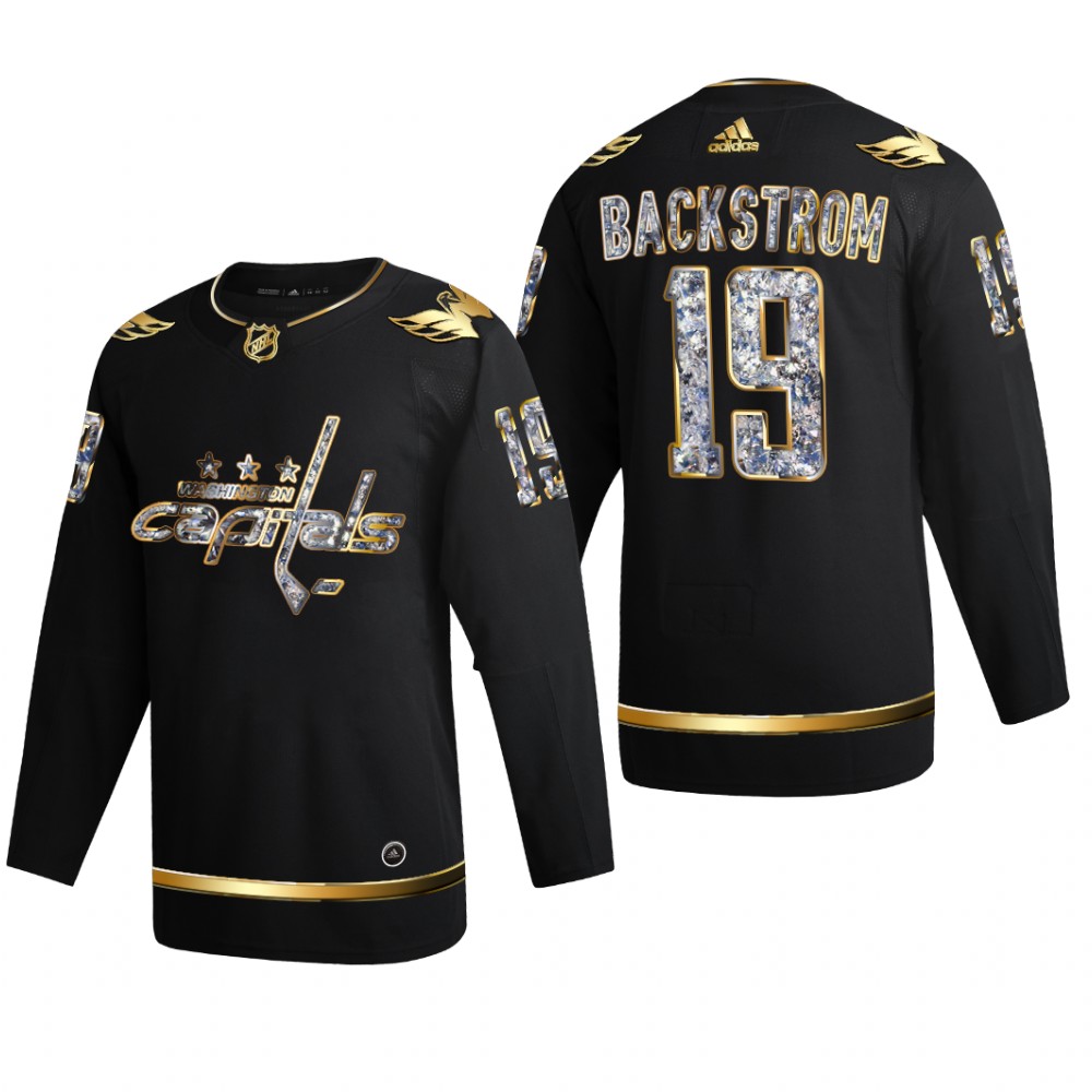 Men Nicklas Backstrom #19 Washington Capitals 2022 Stanley Cup Playoffs Black Diamond Edition Jersey