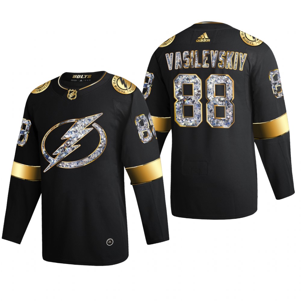 Men Andrei Vasilevskiy #88 Tampa Bay Lightning 2022 Stanley Cup Playoffs Black Diamond Edition Jersey