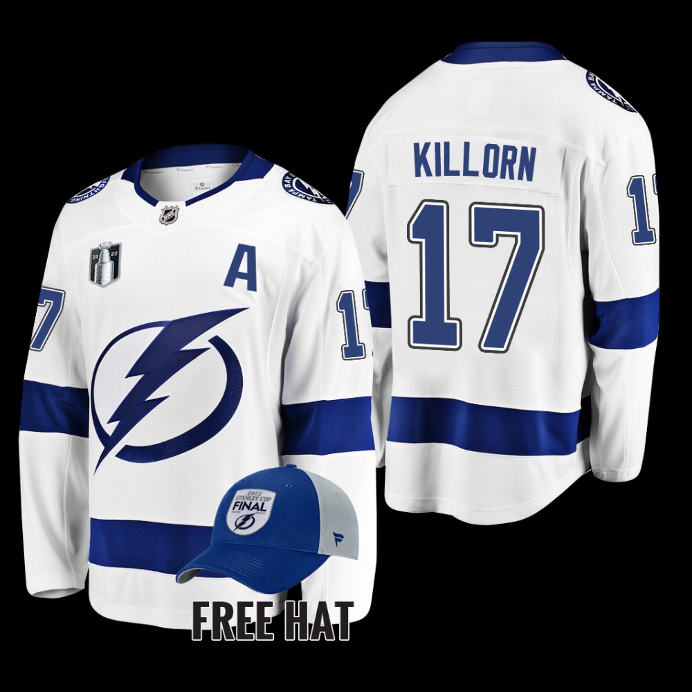 Men Alex Killorn Tampa Bay Lightning 2022 Stanley Cup Final White Away Jersey