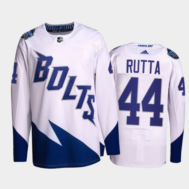 Men Jan Rutta Lightning 2022 Stadium Series Jersey #44 Primegreen White Uniform