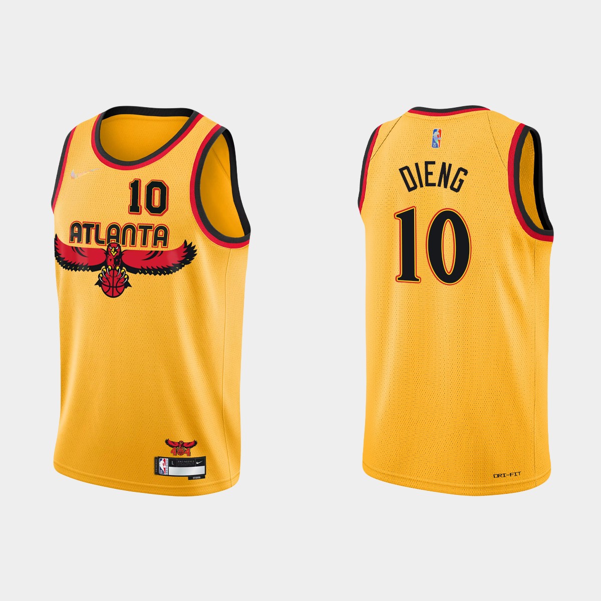 Atlanta Hawks #10 Gorgui Dieng 2021-22 NBA 75th Anniversary City Gold Jersey