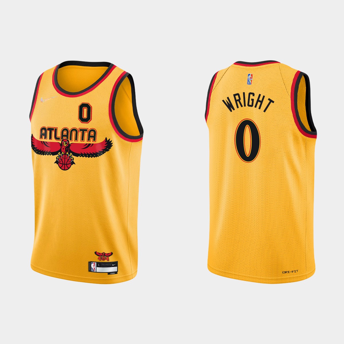Atlanta Hawks #0 Delon Wright 2021-22 NBA 75th Anniversary City Gold Jersey