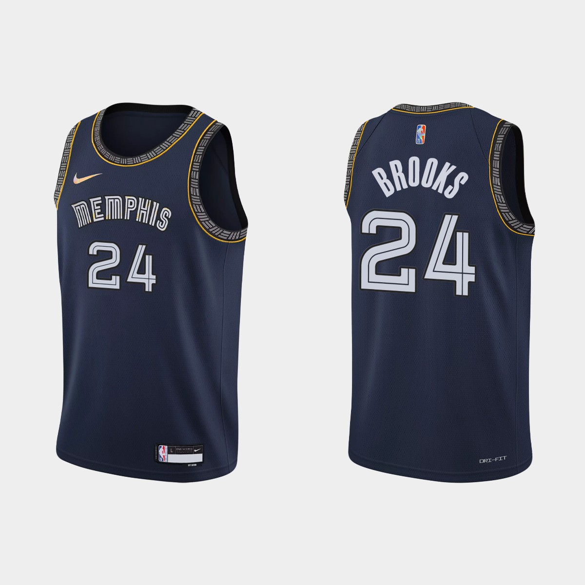 2021-22 Memphis Grizzlies No. 24 Dillon Brooks 75th Anniversary City Navy Jersey