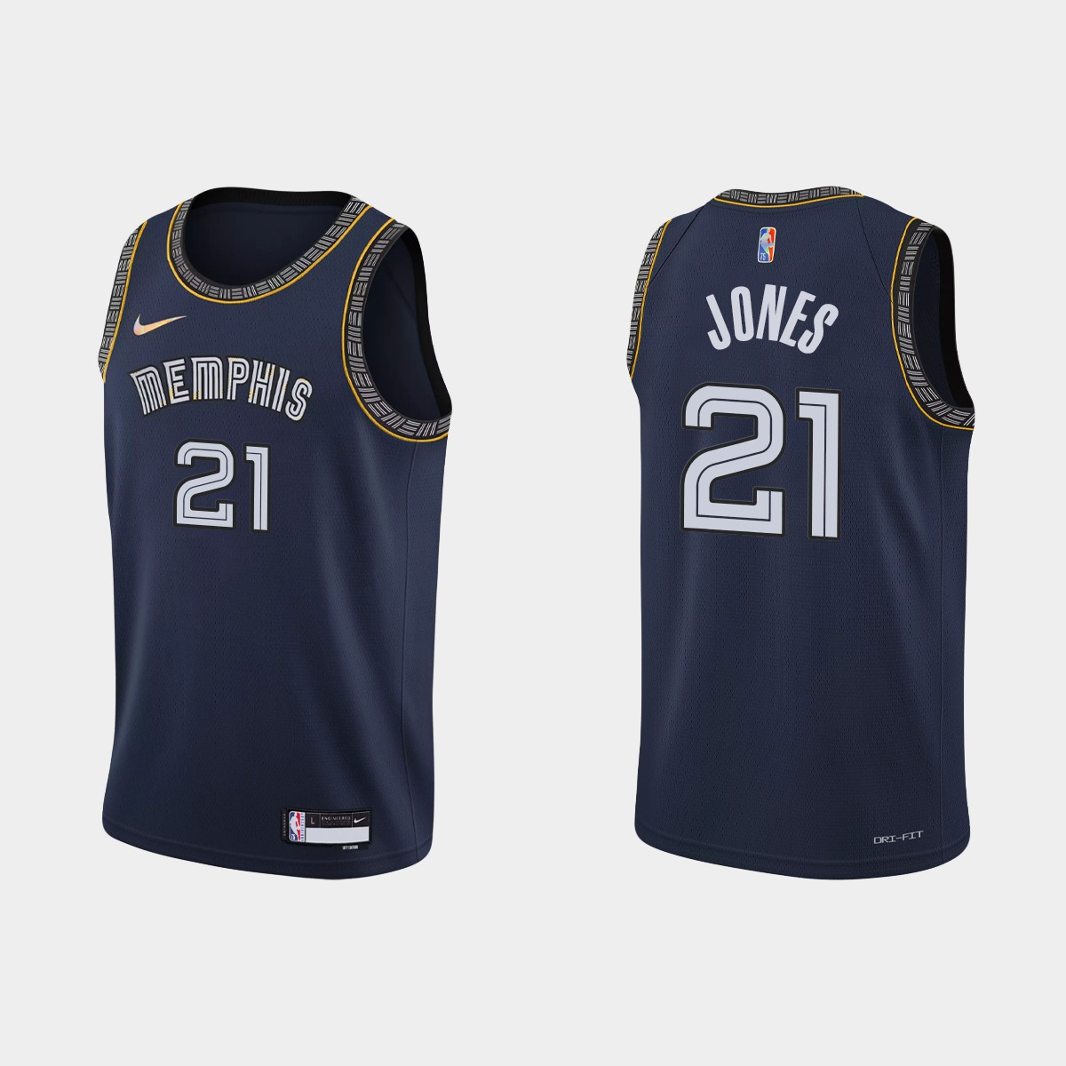 2021-22 Memphis Grizzlies No. 21 Tyus Jones 75th Anniversary City Navy Jersey