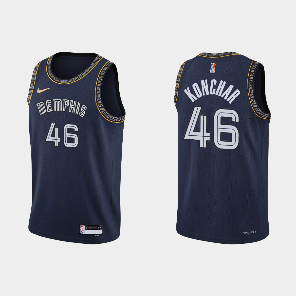 2021-22 Memphis Grizzlies No. 46 John Konchar 75th Anniversary City Navy Jersey