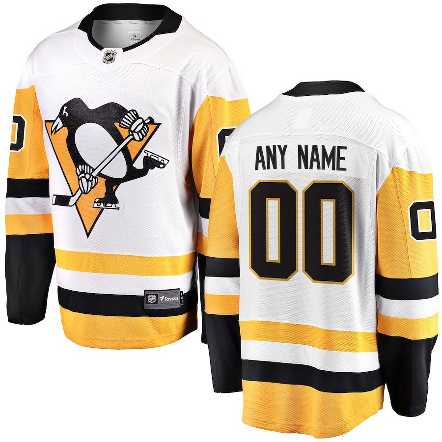 Men Pittsburgh Penguins Black Home Breakaway Custom Jersey
