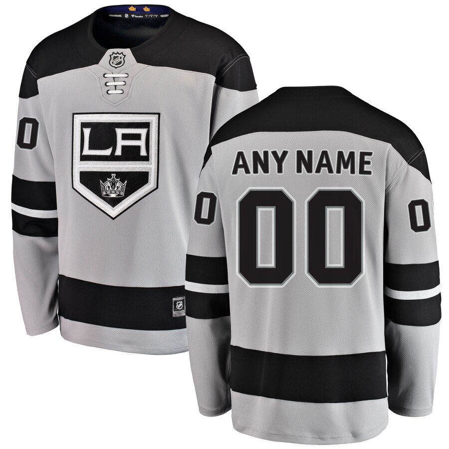 Youth Los Angeles Kings Gray Alternate Breakaway Custom Jersey