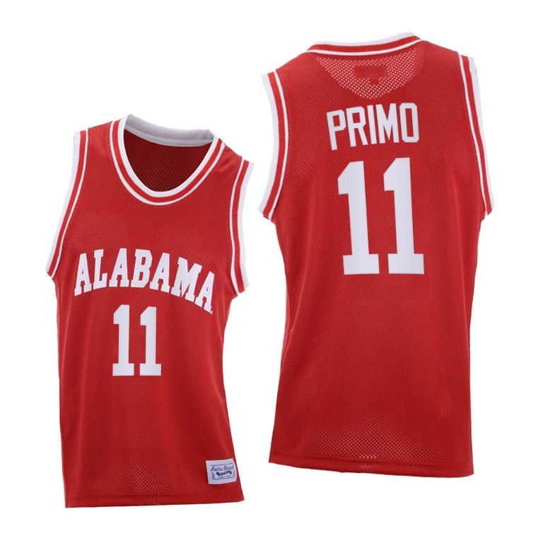 Men Alabama Crimson Tide Joshua Primo #11 Red Throwback 2021 Jersey