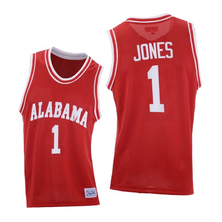 Men Alabama Crimson Tide Herbert Jones #1 Red Throwback 2021 Jersey