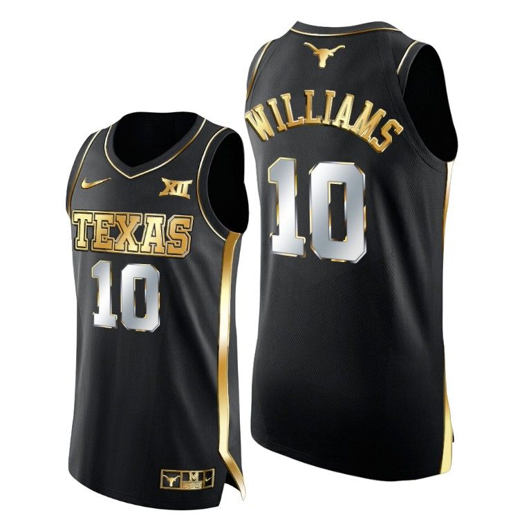 Men Donovan Williams Black Golden Texas Longhorns 2021 March Madness Jersey