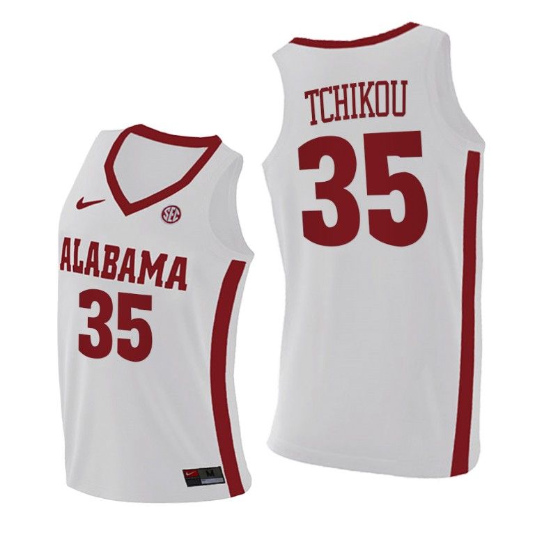 Men Alabama Crimson Tide Alex Tchikou #35 White Replica 2021 Jersey