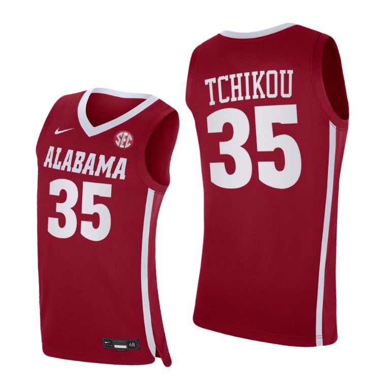 Men Alabama Crimson Tide Alex Tchikou #35 Crimson Replica 2021 Jersey