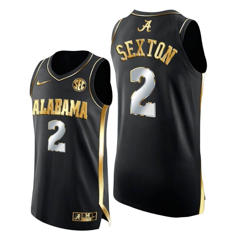 Men Collin Sexton Black Golden Alabama Crimson Tide 2021 March Madness Sweet 16 Jersey