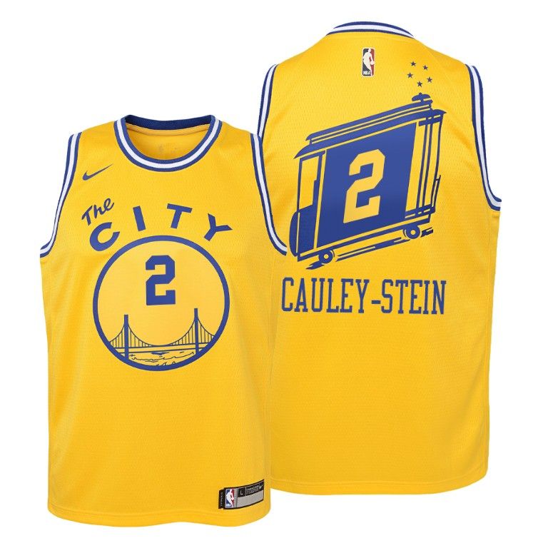 Willie Cauley-Stein #2 Warriors 2019-20 Hardwood Classics Yellow Jersey Youth