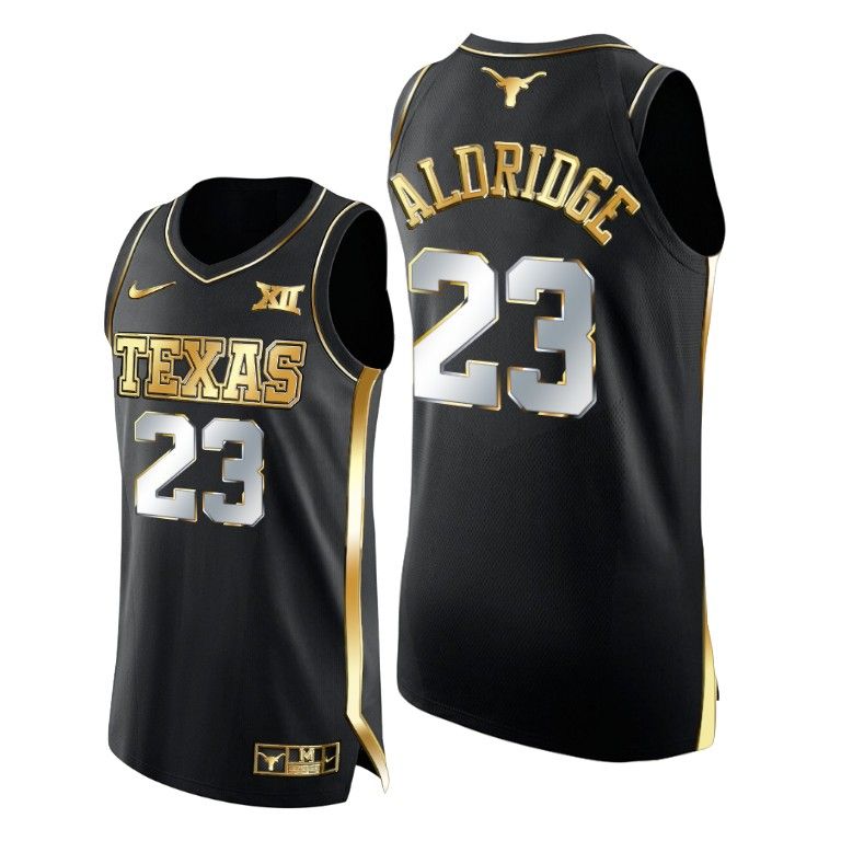 Men LaMarcus Aldridge Black Golden Texas Longhorns 2021 March Madness Jersey
