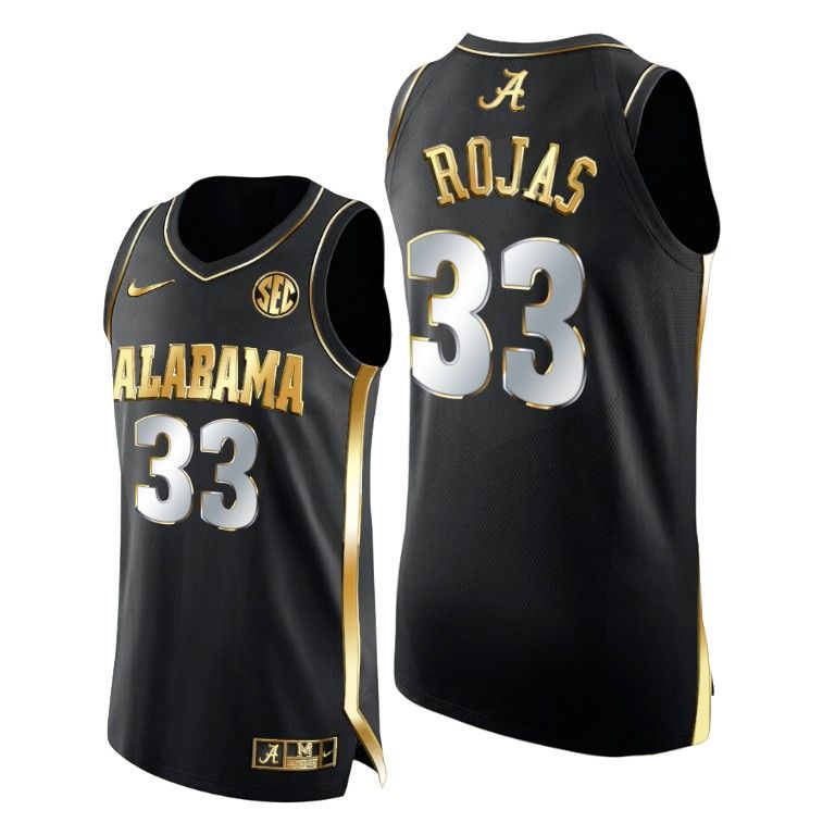 Men James Rojas Black Golden Alabama Crimson Tide 2021 March Madness Sweet 16 Jersey