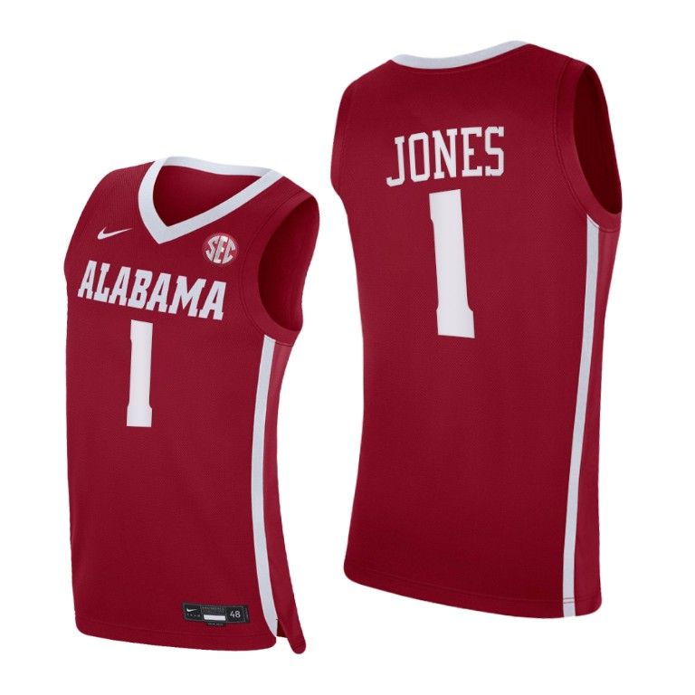 Men Alabama Crimson Tide Herbert Jones #1 Crimson Replica 2021 Jersey