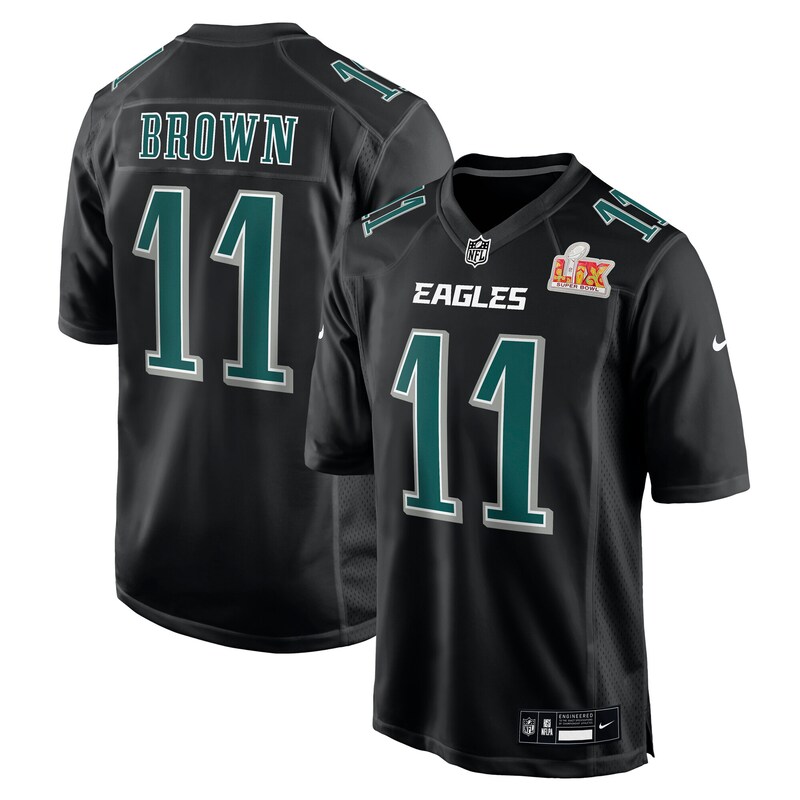 NFL A.J. Brown Philadelphia Eagles Super Bowl LIX Fashion Game Player Jersey – Carbon Black