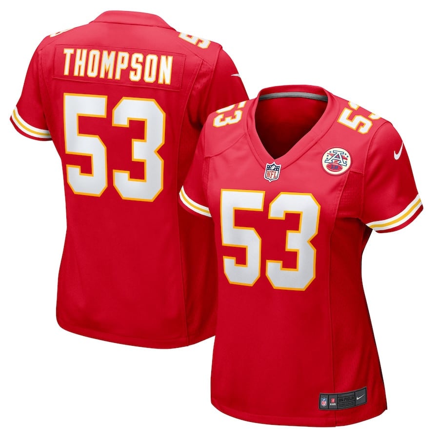 BJ Thompson 53 Kansas City Chiefs Women’s Game Jersey – Red