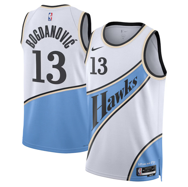 Atlanta Hawks #13 Bogdan Bogdanovi White 2024/25 City Edition Stitched Jersey