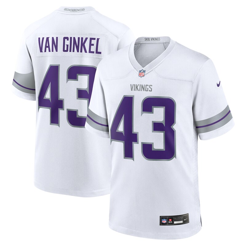 NFL Andrew Van Ginkel Minnesota Vikings Alternate Game Jersey – White