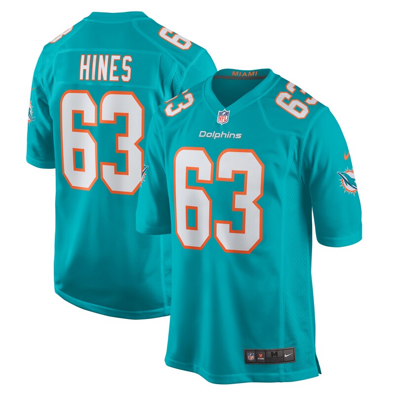 NFL Chasen Hines Miami Dolphins Team Game Jersey – Aqua