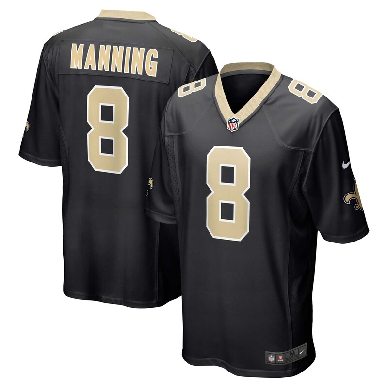 NFL Archie Manning New Orleans Saints Retired Player Game Jersey – Black